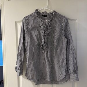 J crew women’s striped blouse size medium blue